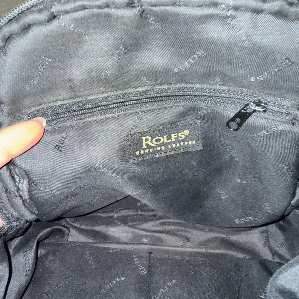 Rolfs Black Leather vintage unisex Backpack